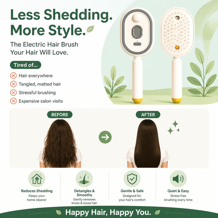 Steam Smooth Hair Brush Anti-Tangle & Anti-Frizz
