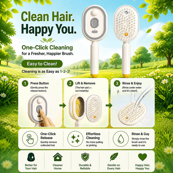 Steam Smooth Hair Brush Anti-Tangle & Anti-Frizz
