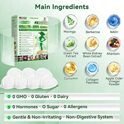 🌿😊 GLŌRENDA® Moringa · Berberine × NAD+ 10-in-1 Nano Slim Patch (Once a Day • Visible Results in 7 Days)