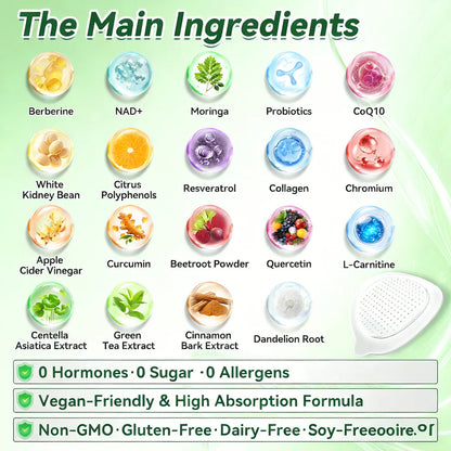 🌿😊 GLŌRENDA® Moringa · Berberine × NAD+ 10-in-1 Nano Slim Patch (Once a Day • Visible Results in 7 Days)