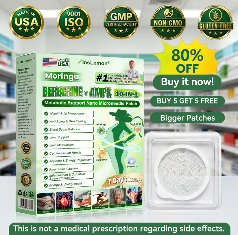🌿😊 GLŌRENDA® Moringa · Berberine × NAD+ 10-in-1 Nano Slim Patch (Once a Day • Visible Results in 7 Days)