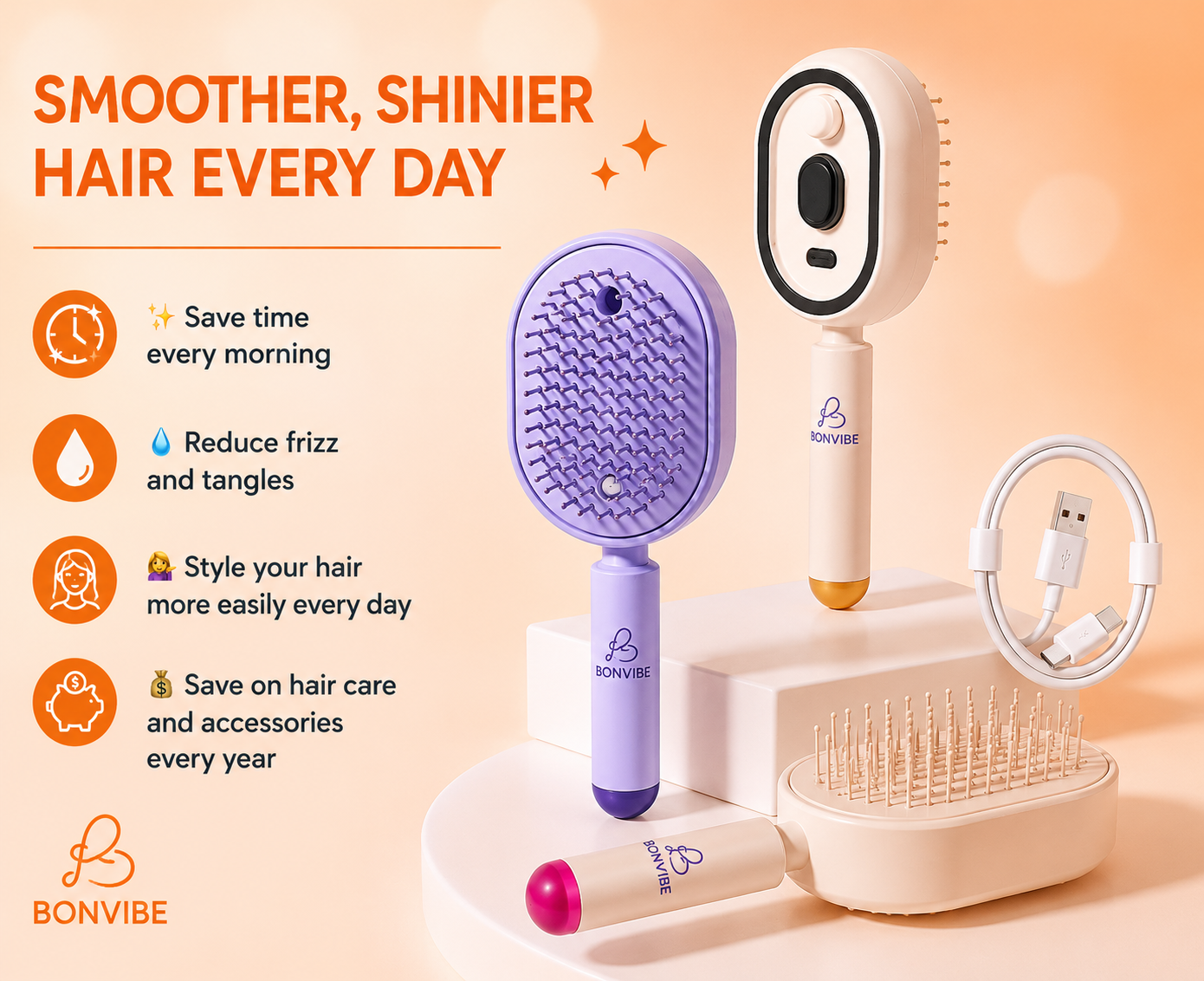 Anti-Tangle & Anti-Frizz Brush