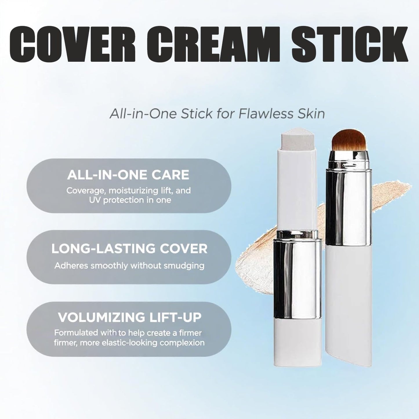 🔥LAST DAY 60% OFF-Color-Changing Foundation Stick with Collagen Capsules - Dual-Ended with Detachable Brush