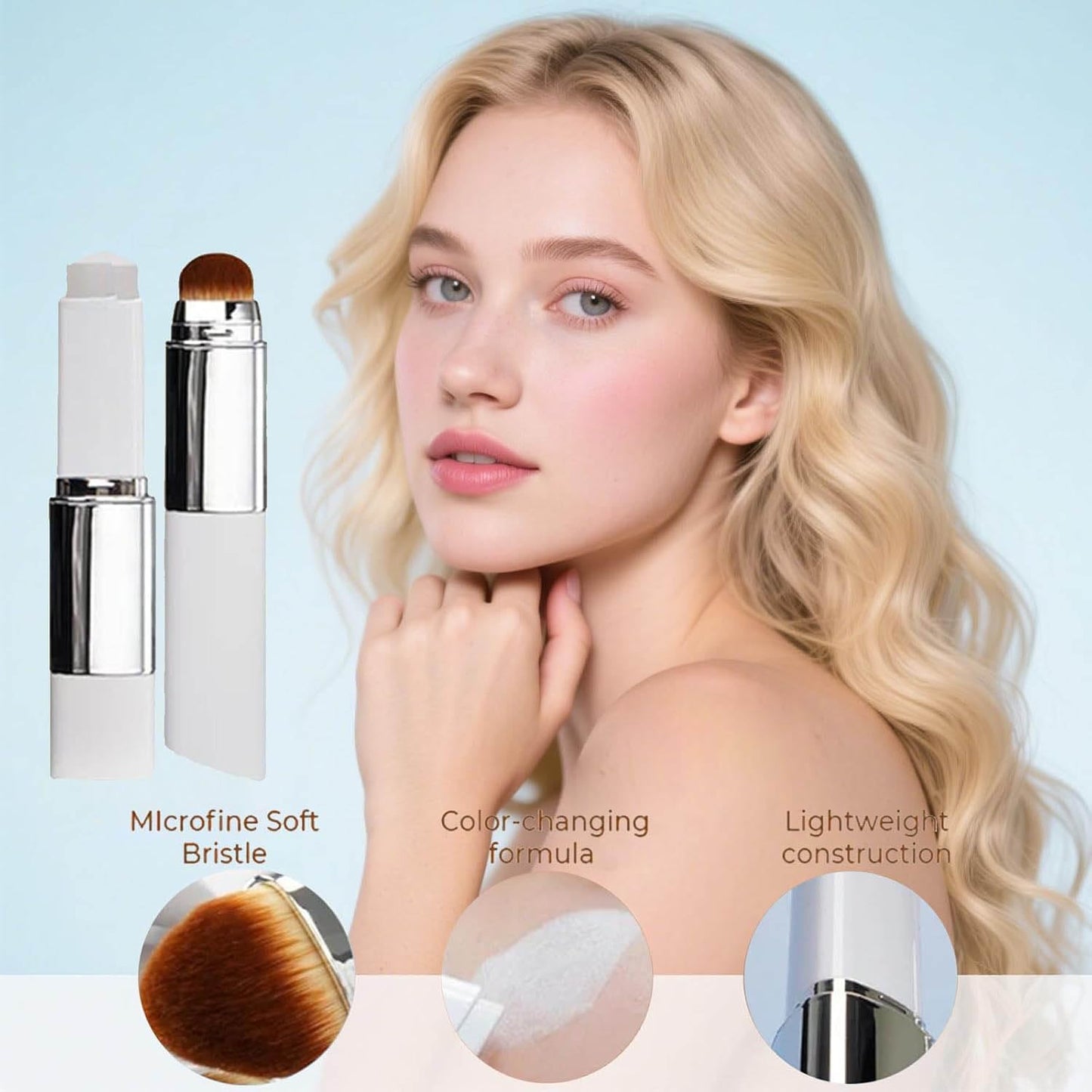 🔥LAST DAY 60% OFF-Color-Changing Foundation Stick with Collagen Capsules - Dual-Ended with Detachable Brush