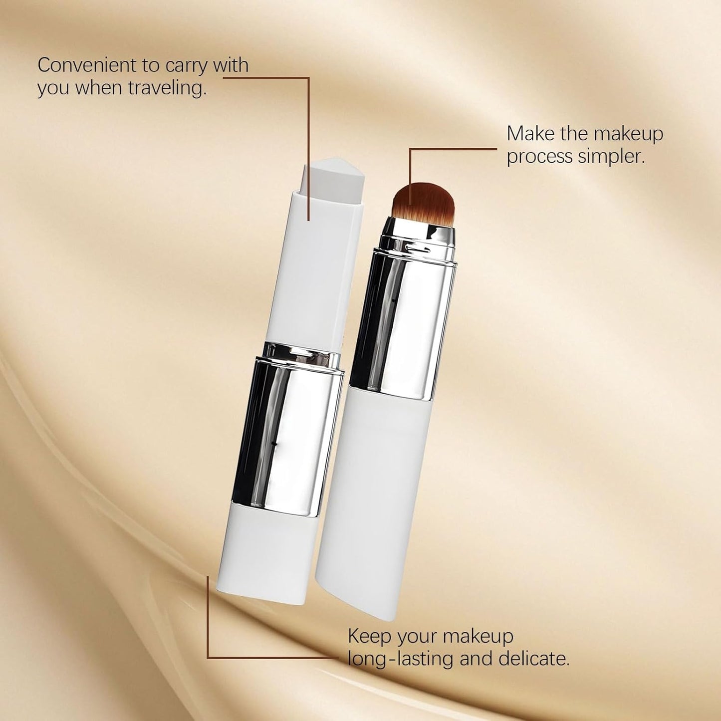 🔥LAST DAY 60% OFF-Color-Changing Foundation Stick with Collagen Capsules - Dual-Ended with Detachable Brush
